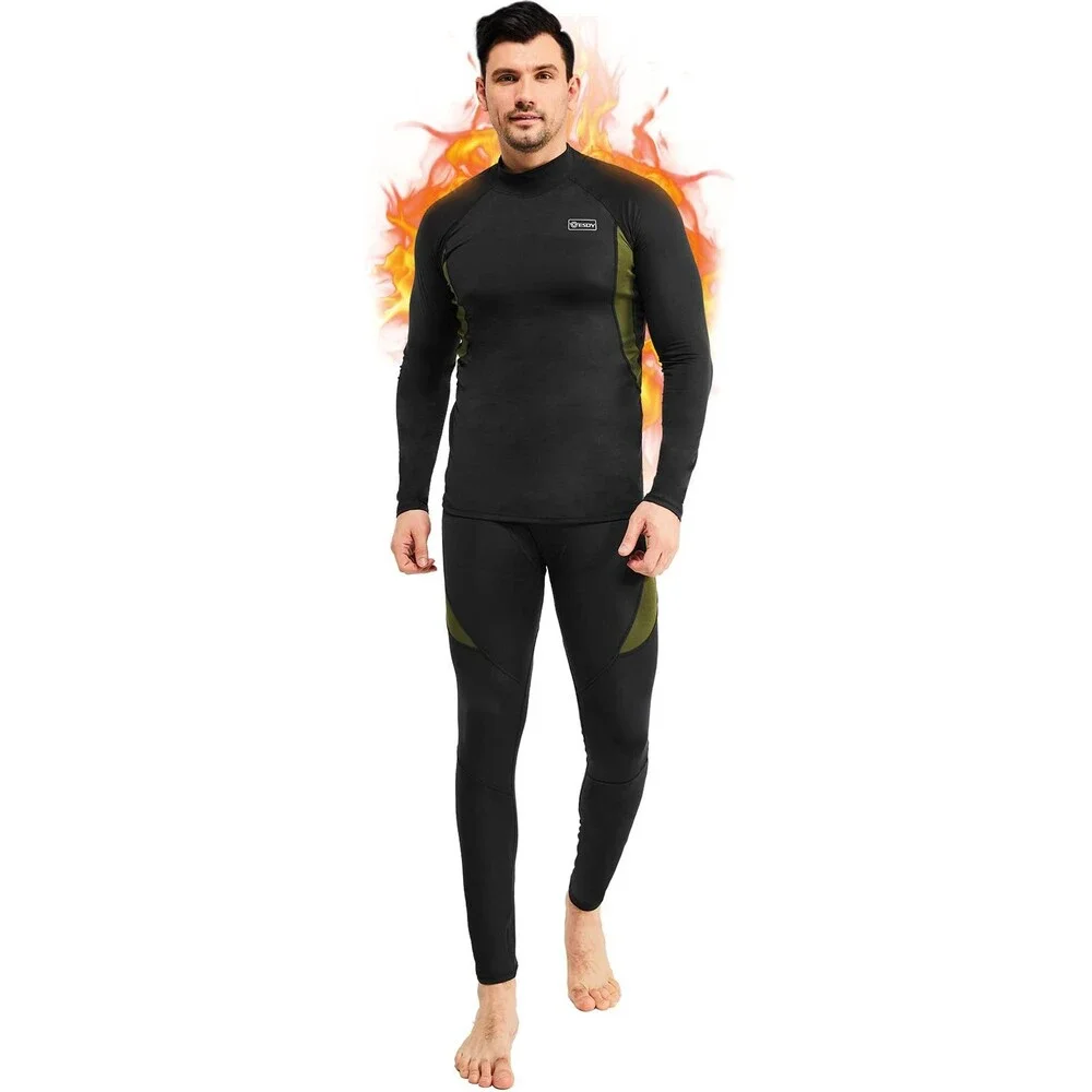 romision Men's Thermal Underwear Long Johns Fleece Lined Base Layer Cold XL